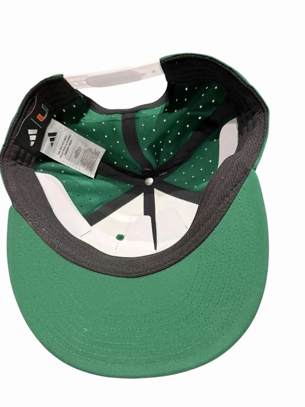 Adidas Miami Hurricanes Snapback Cap Hat One Size.